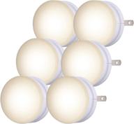 🌙 mini led night light, plug-in dusk to dawn sensor, warm white, ul-certified 6 pack for bedroom, bathroom, nursery, hallway, kitchen - lights by night 45176 логотип