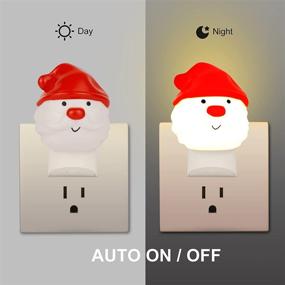 img 2 attached to 🎅 Adjustable Brightness and Color Changing LED Plug-in Night Light for Christmas Decorations - Santa Claus, Deer, Gingerbread Man - Ideal for Kids, Hallway, Bathroom, Bedroom - Dusk to Dawn Sensor - Perfect Gift