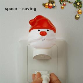 img 1 attached to 🎅 Adjustable Brightness and Color Changing LED Plug-in Night Light for Christmas Decorations - Santa Claus, Deer, Gingerbread Man - Ideal for Kids, Hallway, Bathroom, Bedroom - Dusk to Dawn Sensor - Perfect Gift