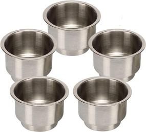 img 4 attached to 🥤 High-Quality Stainless Steel Cup Drink Holder with Drain for Marine Boats, RVs, and Campers - Amarine Made 5pcs