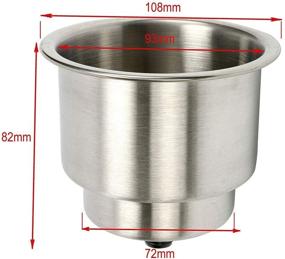 img 2 attached to 🥤 High-Quality Stainless Steel Cup Drink Holder with Drain for Marine Boats, RVs, and Campers - Amarine Made 5pcs