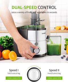 img 2 attached to 🥤 SHARDOR Centrifugal Juicer, Big Mouth 3" Feed Chute, Dual Speeds, Easy-to-Clean, BPA-Free - White