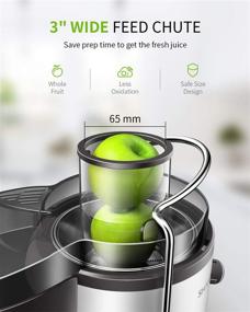 img 3 attached to 🥤 SHARDOR Centrifugal Juicer, Big Mouth 3" Feed Chute, Dual Speeds, Easy-to-Clean, BPA-Free - White