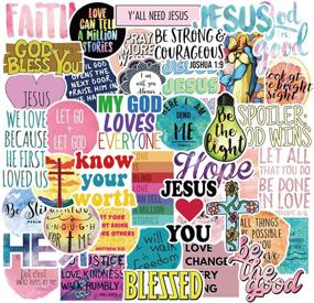img 4 attached to 🙏 Faith-Filled Wisdom Words: Jesus Stickers Set - Ideal for Teens, Adults, Waterbottles, Laptops, Phones, Hydro Flasks! (50pcs)