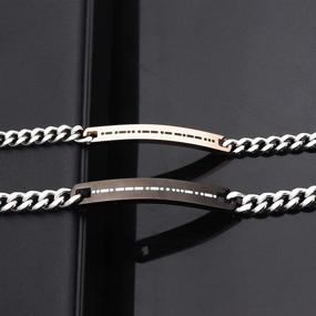 img 2 attached to 💑 JINGMARUO Morse Code Couple Bracelets Set - Stainless Steel His and Hers Matching Bracelets for Valentine's Day Gift, Lover, Boyfriend, Girlfriend