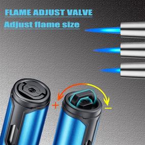 img 2 attached to 🔥 Bbsisgo 2 Pack Butane Torch Lighter: Refillable Windproof Pen Lighter with Adjustable Jet Flame for Grill Candle Camping Fireplace - Blue & Orange (Gas not Included)