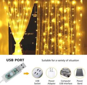 img 1 attached to 🌟 Украсьте свое пространство с помощью 300-LED USB-питаемой гирлянды на окна, идеальной для свадебных вечеринок, домашнего сада и спальни, внутренней и наружной декорации стен – теплое белое освещение (9,8x9,8 футов).