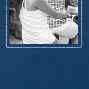 img 2 attached to 📷 DesignOvation Debossed Faux Leather Photo Album Set - Blue (4-Pack), Holds 300 4x6 Photos