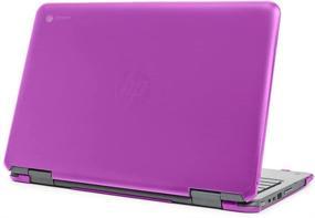 img 3 attached to 💜 mCover Hard Shell Case for 11.6" HP Chromebook X360 11 G1 EE - Purple