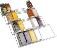 🌶️ premium acrylic spice drawer organizer - 4-tier spice rack for drawer - durable and lightweight - adjustable design - clear, 13.2x17-inch - 1 pack logo