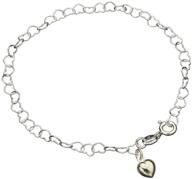 💎 sophisticated sterling silver heart link charm bracelet | hypoallergenic nickel free chain | exquisite italian craftsmanship | 7.5" length logo