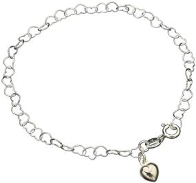 img 3 attached to 💎 Sophisticated Sterling Silver Heart Link Charm Bracelet | Hypoallergenic Nickel Free Chain | Exquisite Italian Craftsmanship | 7.5" Length