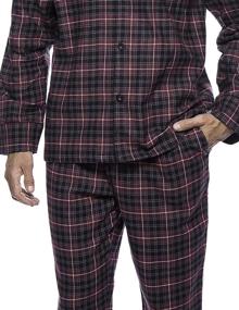 img 1 attached to Mens Premium Flannel Pajama Sleepwear Men's Clothing