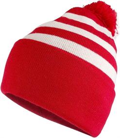 img 2 attached to Armycrew Red White Striped Pom Pom Cuff Beanie Hat - Stylish Winter Headwear