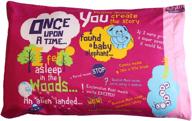 🎀 interactive storytime pillowcase for kids - pink ultra soft microfiber with over 20 starter sentences and images logo