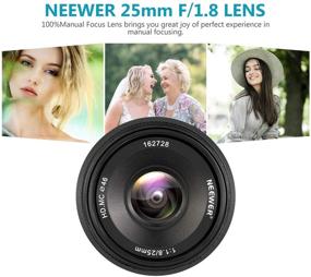 img 1 attached to 📷 Neewer 25mm f/1.8 Wide Angle Lens for Canon EF-M EOS-M Mirrorless Cameras - Manual Focus Prime Fixed Lens, Large Aperture, Compatible with M2 M3 M5 M6 M10 M50 M100 etc.