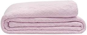 img 2 attached to 🛏️ Super Soft Blend Blanket - Elite Home Diamond Weave Bamboo & Cotton, Full/Queen Size, 90x90, Light Pink