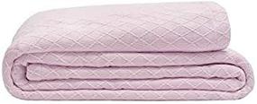 img 3 attached to 🛏️ Super Soft Blend Blanket - Elite Home Diamond Weave Bamboo & Cotton, Full/Queen Size, 90x90, Light Pink