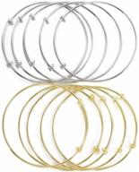 💍 zx jewelry 10pcs expandable blank bangle bracelet for women's diy jewelry making in 2 vibrant colors logo