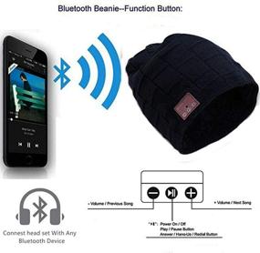 img 2 attached to 🎧 Мягкая черная унисекс Bluetooth-шапка с хэндс-фри HD музыкой и звонками, USB-заряжаемая музыкальная шапка для активного отдыха - идеальный подарок для теплого и уютного опыта.