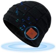 🎧 мягкая черная унисекс bluetooth-шапка с хэндс-фри hd музыкой и звонками, usb-заряжаемая музыкальная шапка для активного отдыха - идеальный подарок для теплого и уютного опыта. логотип
