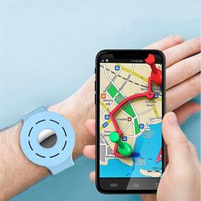 img 1 attached to LitoDream AirTag Case Strap Wristband | Мягкий силиконовый чехол для Apple AirTag Finder Location Tracker | Браслет-держатель для детей, малышей, детей-в-подгузниках и пожилых людей | Денимово-синий