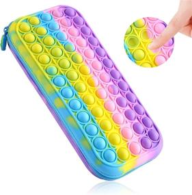 img 4 attached to LADVCORP Pop Pencil Case Fidget Toys with Stationery Storage Bag - Ideal School & Office Decompression, Perfect Gifts for Girls, Kids, and College Students During Christmas, Birthdays