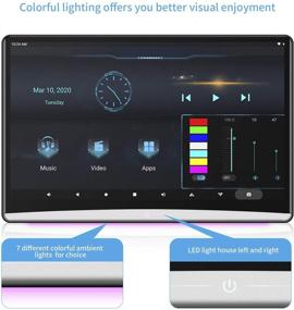 img 2 attached to 📺 DDAUTO Автомобильный видеоплеер для подголовника: 13,3" монитор для подголовника на Android 9.0 с WiFi, ультратонким автомобильным телевизором, сенсорным экраном IPS, поддержкой Netflix и YouTube, отражением экрана телефона, USB, Bluetooth, FM - DD133A