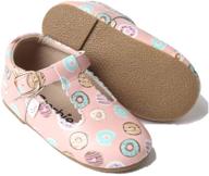 👧 stylish and durable toddler girls' flats: premium leather shoes with hard soles logo