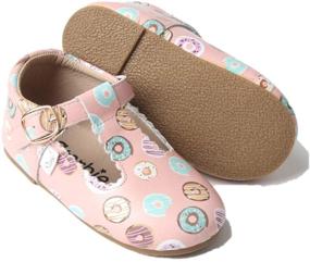 img 4 attached to 👧 Stylish and Durable Toddler Girls' Flats: Premium Leather Shoes with Hard Soles