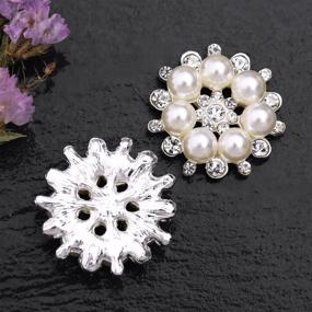 img 1 attached to 🌸 Pack of 10 Faux Pearl Flower Buttons Embellishments for Craft