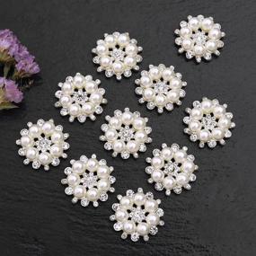 img 2 attached to 🌸 Pack of 10 Faux Pearl Flower Buttons Embellishments for Craft