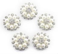 🌸 pack of 10 faux pearl flower buttons embellishments for craft logo