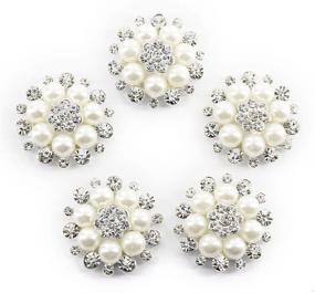 img 4 attached to 🌸 Pack of 10 Faux Pearl Flower Buttons Embellishments for Craft