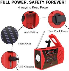 img 2 attached to [2021 Premium Version] Puiuisoul Emergency-Solar-Hand-Crank-Radio: Portable NOAA Weather Radios with AM/FM, Alarm, Reading Lamp, and 2000mAh Power Bank (Red)