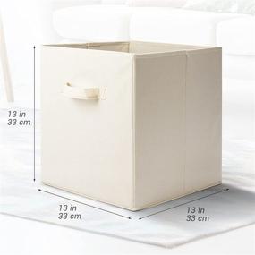 img 3 attached to 📦 NesTidy Fabric Storage Cubes: Organize Your Space with Foldable Beige Storage Bins - Pack of 4