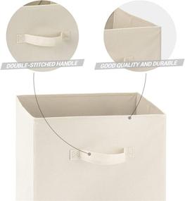 img 1 attached to 📦 NesTidy Fabric Storage Cubes: Organize Your Space with Foldable Beige Storage Bins - Pack of 4