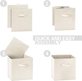 img 2 attached to 📦 NesTidy Fabric Storage Cubes: Organize Your Space with Foldable Beige Storage Bins - Pack of 4