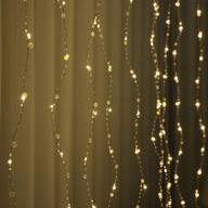 🎇 sparkling pearl curtain string lights: 300 led window fairy lights for christmas décor, 9.84ft, 8 lighting modes, remote control timer – usb & battery powered for party, bedroom, wedding логотип