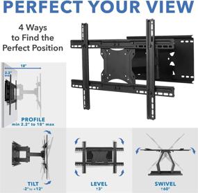 img 2 attached to 📺 Mount-It! Full Motion TV Wall Mount: Dual Articulating Arms, Universal Bracket, 32-82 Inch TVs, Up to 132lbs