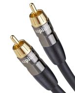 🔌 alpluto subwoofer cable (20ft) - premium rca to rca audio cable with dual shielding and gold plated connectors in black logo