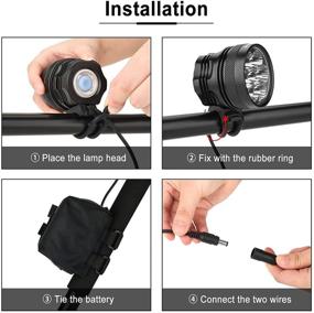 img 1 attached to Weihao Bike Light - Waterproof Bicycle Headlight with Super Bright 10500 Lumen, 7 LED Bike Headlight, 9600mAh Rechargeable Battery Pack for All Bike Cycling, Camping, Outdoor - Headlamp Flashlight Included