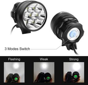 img 2 attached to Weihao Bike Light - Waterproof Bicycle Headlight with Super Bright 10500 Lumen, 7 LED Bike Headlight, 9600mAh Rechargeable Battery Pack for All Bike Cycling, Camping, Outdoor - Headlamp Flashlight Included