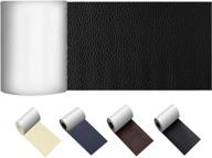 🛋️ self-adhesive leather patch repair kit for couches, car seats, sofas, furniture, handbags - no heat required leather tape - black (3x62 inch) logo