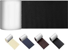 img 4 attached to 🛋️ Self-Adhesive Leather Patch Repair Kit for Couches, Car Seats, Sofas, Furniture, Handbags - No Heat Required Leather Tape - Black (3X62 Inch)