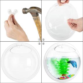 img 1 attached to Enhance Your Space: Glasseam 6-inch Round Wall Hanging Fish Bowl Mirror - Acrylic Fish Tank & Aquarium Vase with Plant, Perfect for Garden, Home & Outdoor Décor - Comes with a Special Gift!