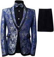 👔 boyland boys slim fit blue tuxedo suit set with floral shawl lapel - elegant style logo
