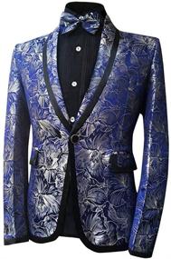 img 3 attached to 👔 Boyland Boys Slim Fit Blue Tuxedo Suit Set with Floral Shawl Lapel - Elegant Style