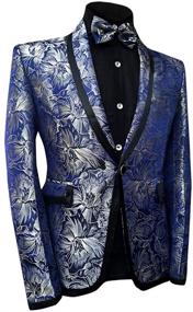 img 2 attached to 👔 Boyland Boys Slim Fit Blue Tuxedo Suit Set with Floral Shawl Lapel - Elegant Style