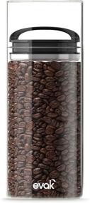 img 4 attached to 🌬️ EVAK: Premium Airtight Storage Container for Coffee Beans, Tea, and Dry Goods - Glass and Stainless Steel, Compact Black Gloss Handle - Large Size